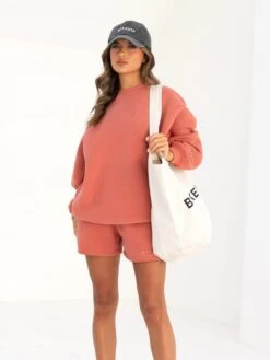 Isabel Oversized Jumper - Burnt Coral -BLAKELY CLOTHING SHOP 1846ABURNTCORAL02D