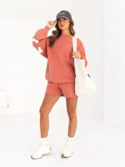 Isabel Oversized Jumper - Burnt Coral -BLAKELY CLOTHING SHOP 1846ABURNTCORAL04D