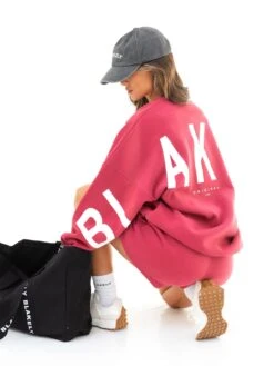 Isabel Oversized Jumper - Deep Pink -BLAKELY CLOTHING SHOP 1846ASANGRIARED01D