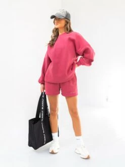 Isabel Oversized Jumper - Deep Pink -BLAKELY CLOTHING SHOP 1846ASANGRIARED02D