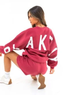 Isabel Oversized Jumper - Deep Pink -BLAKELY CLOTHING SHOP 1846ASANGRIARED03D