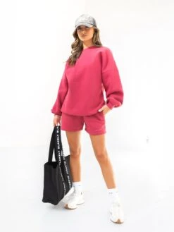 Isabel Oversized Jumper - Deep Pink -BLAKELY CLOTHING SHOP 1846ASANGRIARED04D