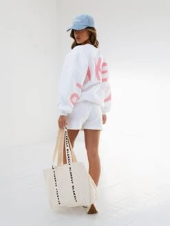 Isabel Oversized Jumper - White & Pink 4 Isabel Oversized Jumper - White & Pink -BLAKELY CLOTHING SHOP 1846AWHITE01D
