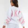 Isabel Oversized Jumper - White & Pink