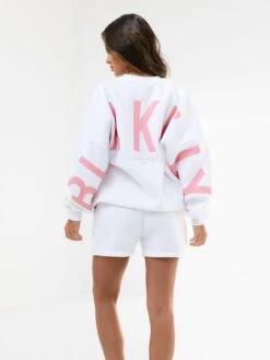 Isabel Oversized Jumper - White & Pink 5 Isabel Oversized Jumper - White & Pink -BLAKELY CLOTHING SHOP 1846SWHITED