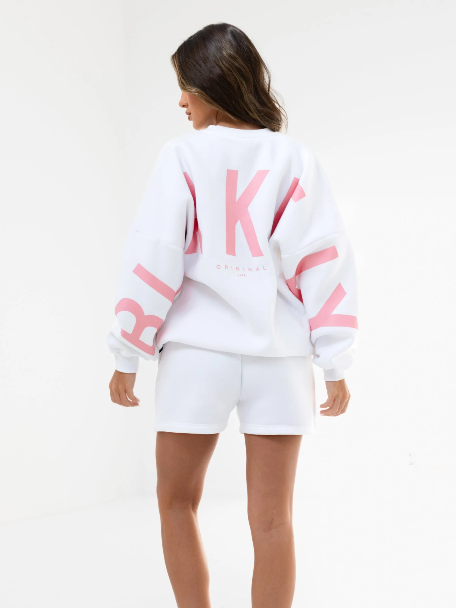 Isabel Oversized Jumper - White & Pink Isabel Oversized Jumper - White & Pink -BLAKELY CLOTHING SHOP 1846SWHITED