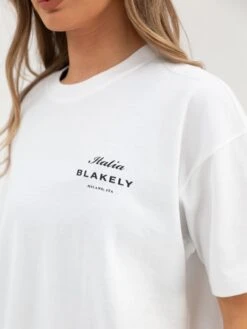 Italia Oversized T-Shirt - Flat White -BLAKELY CLOTHING SHOP 196BWWhite 02D