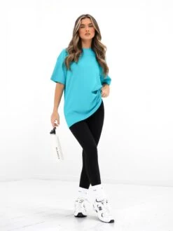 Isabel Oversized T-Shirt - Aqua -BLAKELY CLOTHING SHOP 196IWAQUA03D