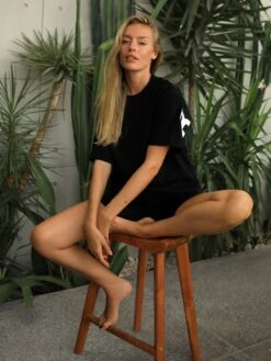 Isabel Oversized T-Shirt - Black 4 Isabel Oversized T-Shirt - Black -BLAKELY CLOTHING SHOP 196IWBLACKD 2