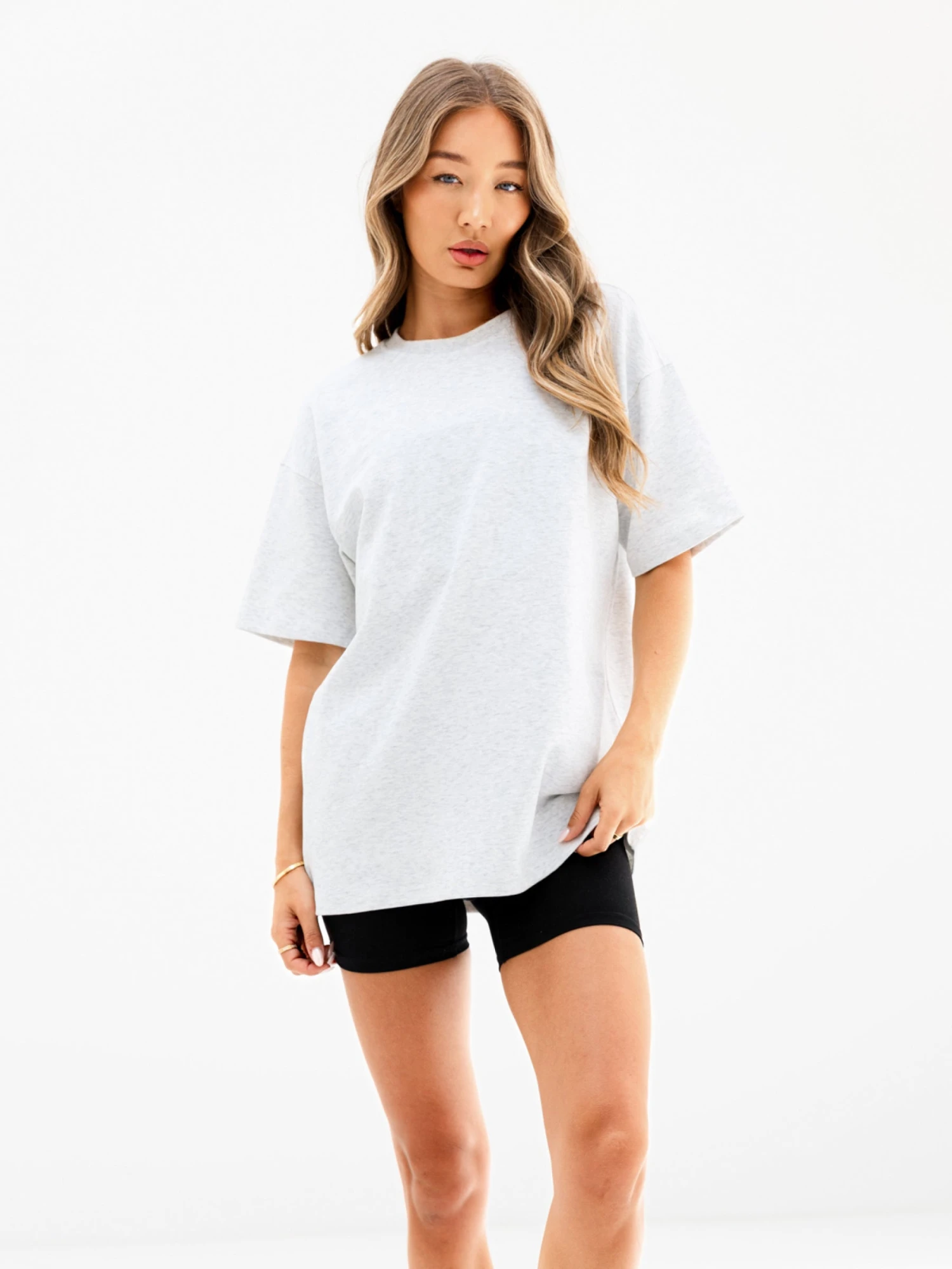 Isabel Oversized T-Shirt - Marl White Isabel Oversized T-Shirt - Marl White -BLAKELY CLOTHING SHOP 196IWMARLWHITED 3