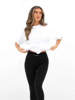 Isabel Oversized T-Shirt - White & Hot Pink -BLAKELY CLOTHING SHOP 196IWWHITE HOTPINK02D