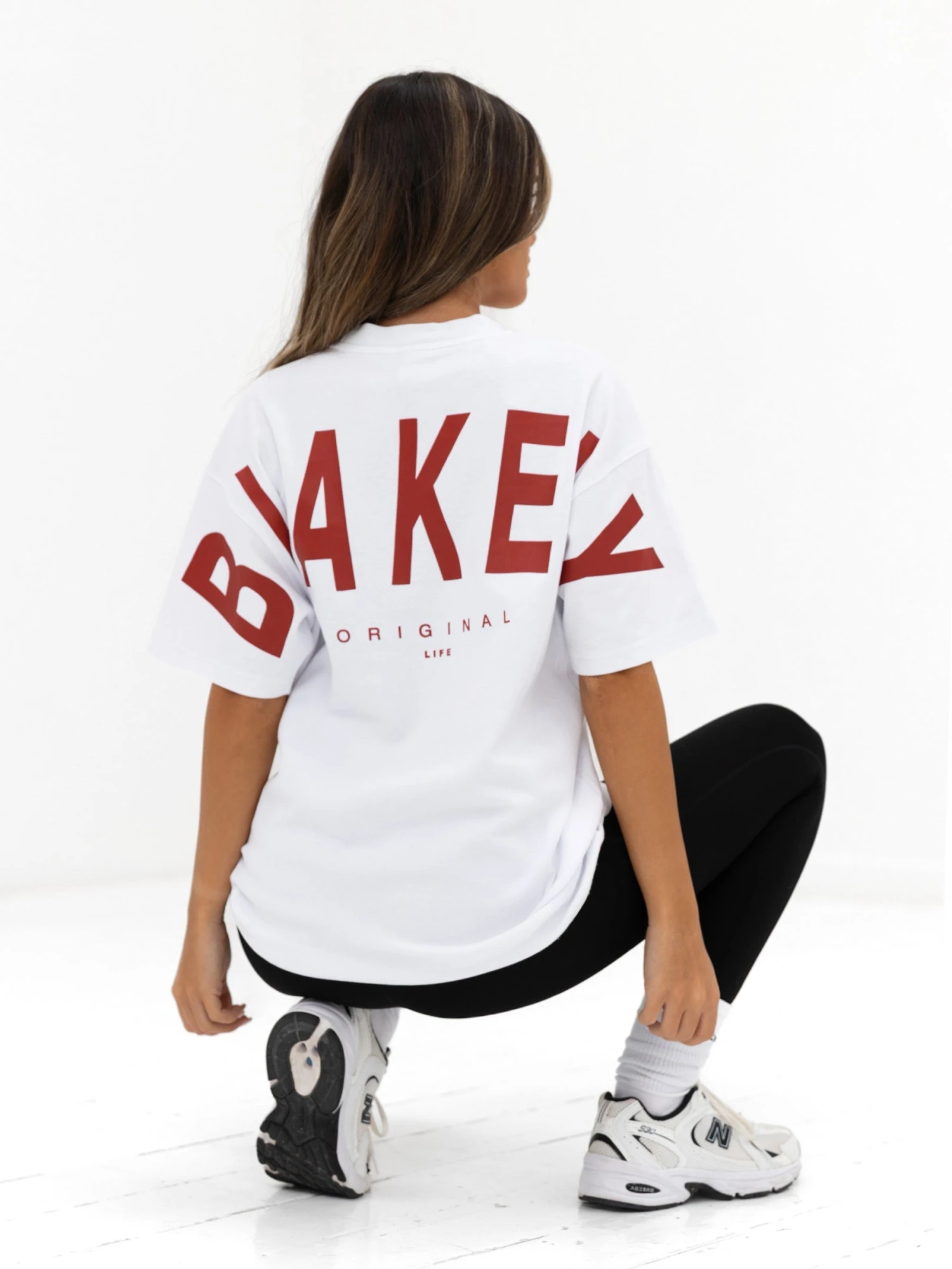 Isabel Oversized T-Shirt - White & Cherry Red Isabel Oversized T-Shirt - White & Cherry Red -BLAKELY CLOTHING SHOP 196IWWHITE RED01D