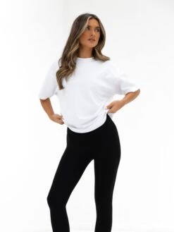 Isabel Oversized T-Shirt - White & Cherry Red 3 Isabel Oversized T-Shirt - White & Cherry Red -BLAKELY CLOTHING SHOP 196IWWHITE RED03D