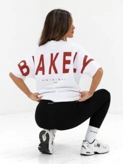 Isabel Oversized T-Shirt - White & Cherry Red 4 Isabel Oversized T-Shirt - White & Cherry Red -BLAKELY CLOTHING SHOP 196IWWHITE RED04D