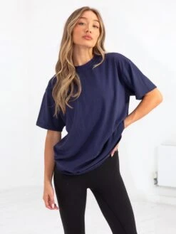 Isabel Oversized T-Shirt - Dark Navy -BLAKELY CLOTHING SHOP 196IW NAVYD 1