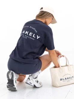 Curved Active Studios Oversized T-Shirt - True Navy -BLAKELY CLOTHING SHOP 197CTRUENAVY05D