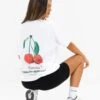 Callie Cherry Oversized T-Shirt - White -BLAKELY CLOTHING SHOP 1999CHERRYLEADD