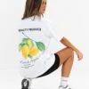 Lia Lemon Oversized T-Shirt - White -BLAKELY CLOTHING SHOP 1999LEMONLEADD