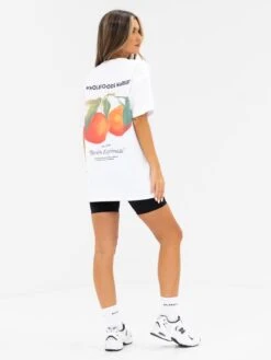 Orla Orange Oversized T-Shirt - White -BLAKELY CLOTHING SHOP 1999ORANGED 2