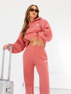 Cloud Print Oversized Hoodie - Sunrise Coral -BLAKELY CLOTHING SHOP 2015 1CORAL06D