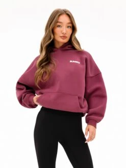 Cloud Print Oversized Hoodie - Dark Pink -BLAKELY CLOTHING SHOP 2015 1DARKPINK02D