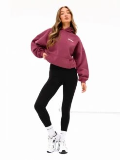 Cloud Print Oversized Hoodie - Dark Pink -BLAKELY CLOTHING SHOP 2015 1DARKPINK04D