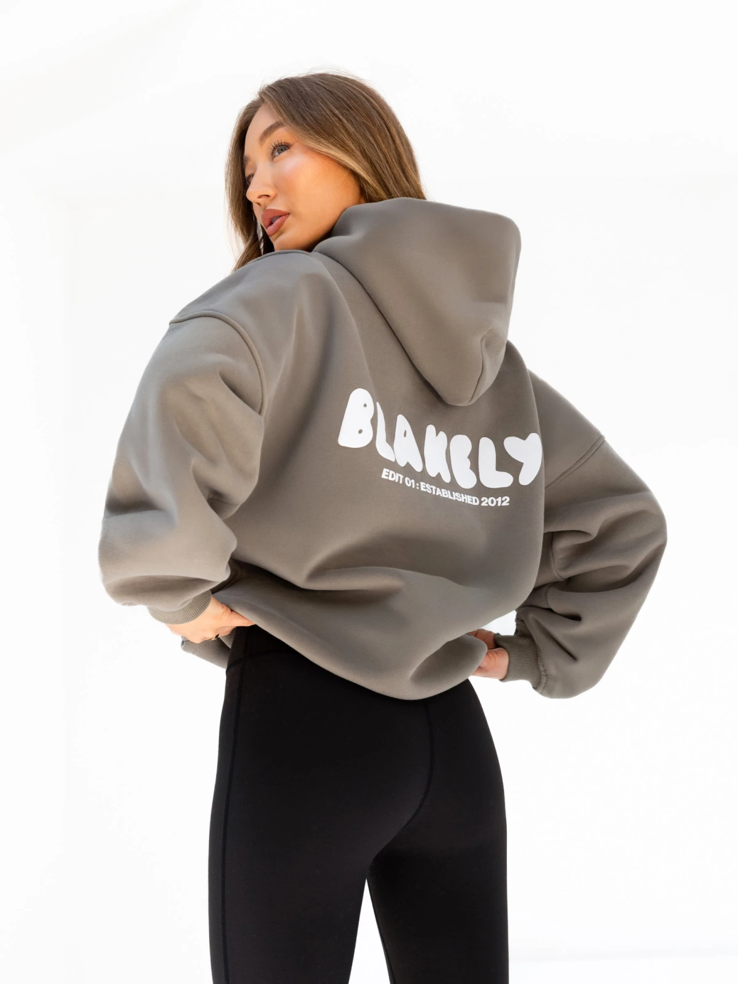 Cloud Print Oversized Hoodie - Safari Green Cloud Print Oversized Hoodie - Safari Green -BLAKELY CLOTHING SHOP 2015 1SAFARI03LEADD