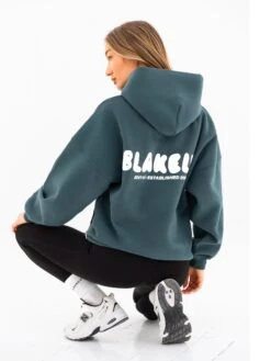 Cloud Print Oversized Hoodie - Teal Green -BLAKELY CLOTHING SHOP 2015 1TEAL03D