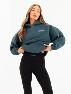 Cloud Print Oversized Hoodie - Teal Green -BLAKELY CLOTHING SHOP 2015 1TEAL04D