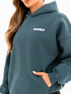 Cloud Print Oversized Hoodie - Teal Green -BLAKELY CLOTHING SHOP 2015 1TEAL06D