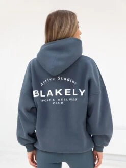 Active Studios Oversized Hoodie - Slate Blue -BLAKELY CLOTHING SHOP 2015SSlateblue 05D