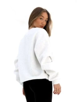 Madison Oversized Jumper - Marl White -BLAKELY CLOTHING SHOP 2160MARLWHITE01D