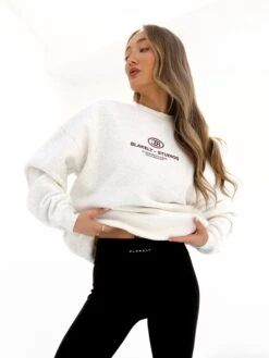 Madison Oversized Jumper - Marl White -BLAKELY CLOTHING SHOP 2160MARLWHITE04D