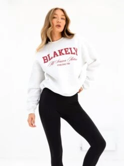 Melrose Oversized Jumper - Marl White -BLAKELY CLOTHING SHOP 216AMARLWHITE02D