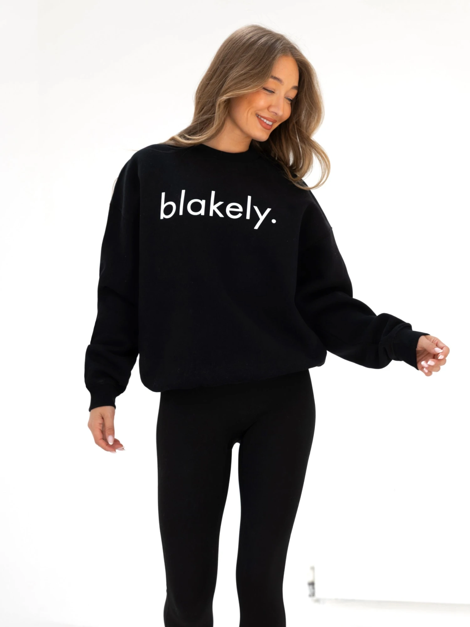 Logo Oversized Jumper - Black Logo Oversized Jumper - Black -BLAKELY CLOTHING SHOP 216IWBLACKD 1