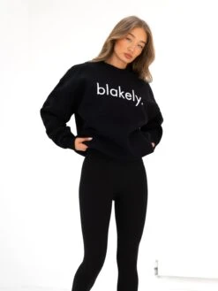 Logo Oversized Jumper - Black 6 Logo Oversized Jumper - Black -BLAKELY CLOTHING SHOP 216IWBLACKD 3