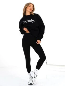 Logo Oversized Jumper - Black 4 Logo Oversized Jumper - Black -BLAKELY CLOTHING SHOP 216IWBLACKD 4