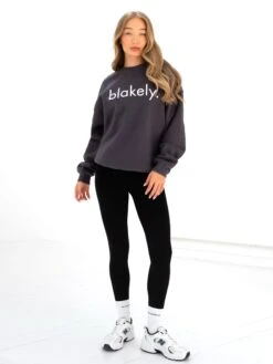 Logo Oversized Jumper - Charcoal 4 Logo Oversized Jumper - Charcoal -BLAKELY CLOTHING SHOP 216IWCHARCOALD 1