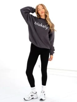 Logo Oversized Jumper - Charcoal 6 Logo Oversized Jumper - Charcoal -BLAKELY CLOTHING SHOP 216IWCHARCOALD