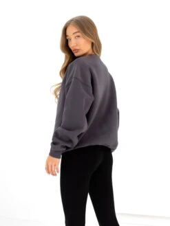 Logo Oversized Jumper - Charcoal 5 Logo Oversized Jumper - Charcoal -BLAKELY CLOTHING SHOP 216IWCHARCOALD 4