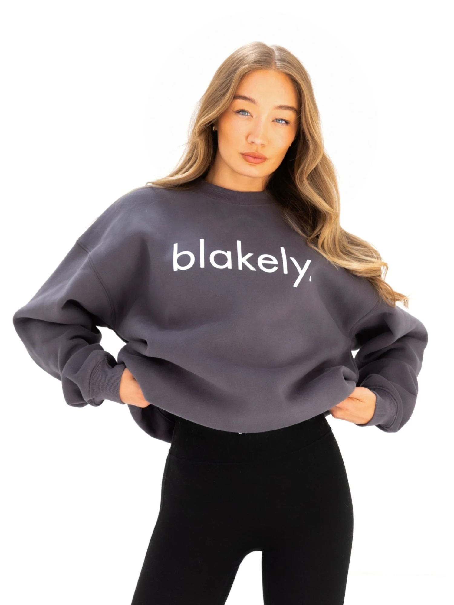 Logo Oversized Jumper - Charcoal Logo Oversized Jumper - Charcoal -BLAKELY CLOTHING SHOP 216IWCHARCOALLEADD