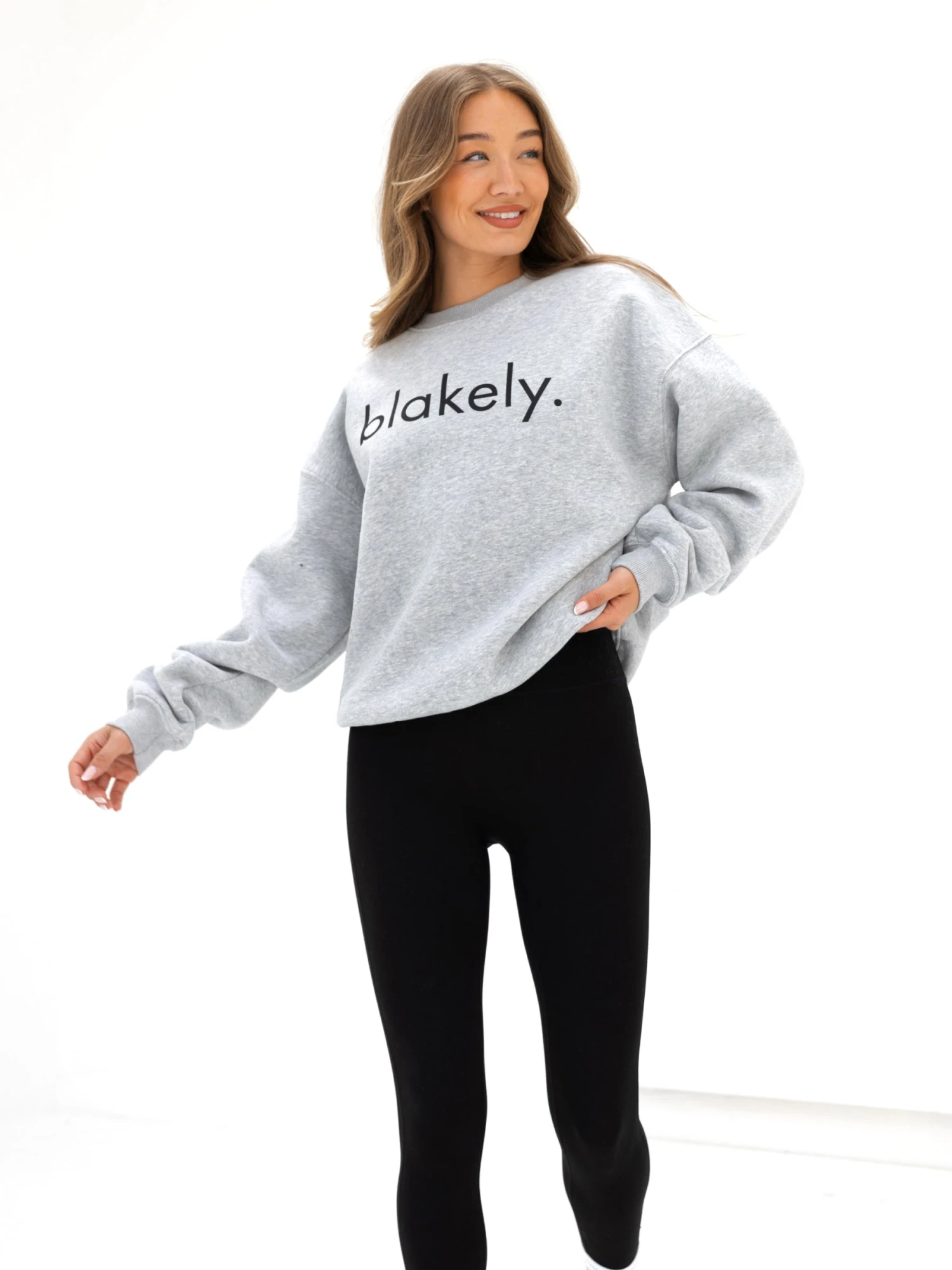 Logo Oversized Jumper - Marl Grey Logo Oversized Jumper - Marl Grey -BLAKELY CLOTHING SHOP 216IWMARLGREYD 1