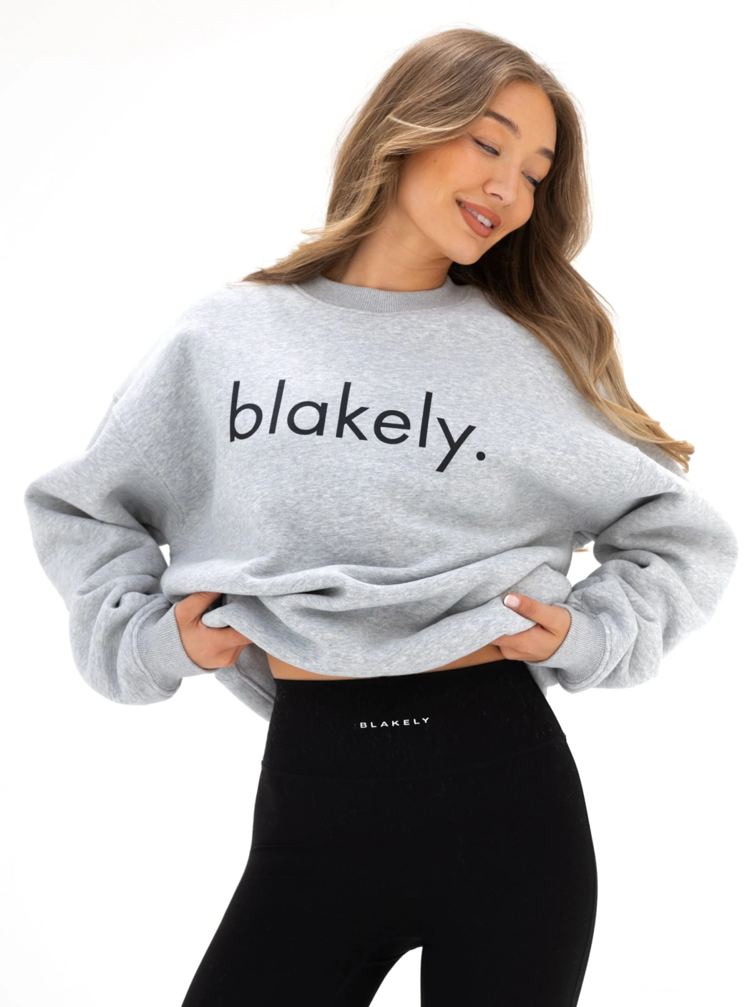 Logo Oversized Jumper - Marl Grey Logo Oversized Jumper - Marl Grey -BLAKELY CLOTHING SHOP 216IWMARLGREYD 2