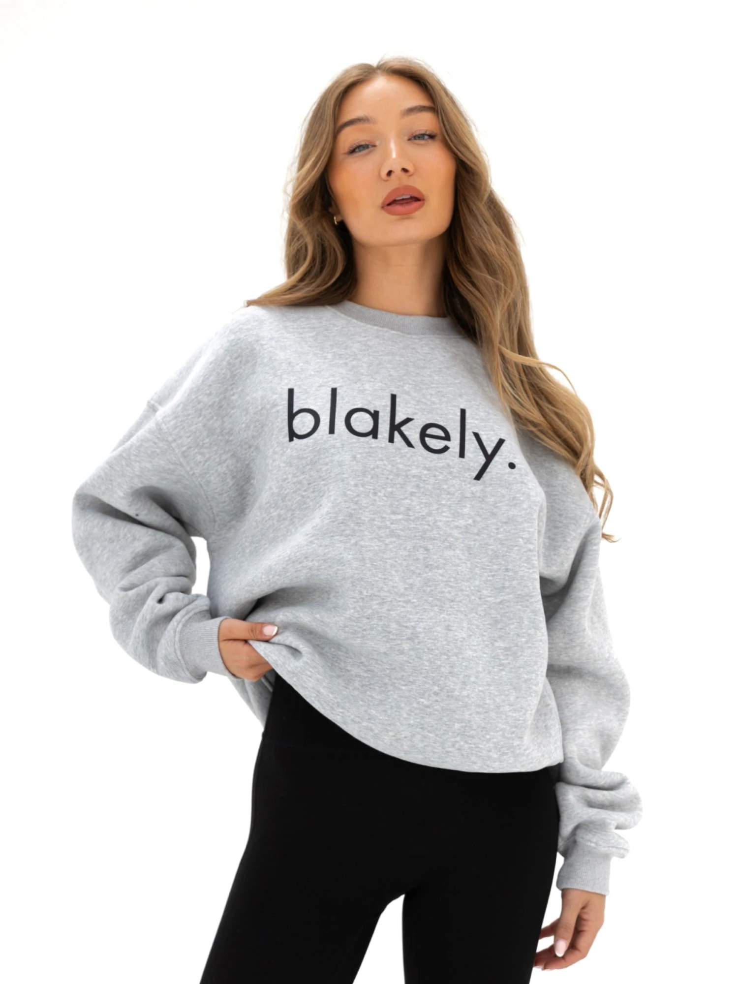 Logo Oversized Jumper - Marl Grey Logo Oversized Jumper - Marl Grey -BLAKELY CLOTHING SHOP 216IWMARLGREYLEADD