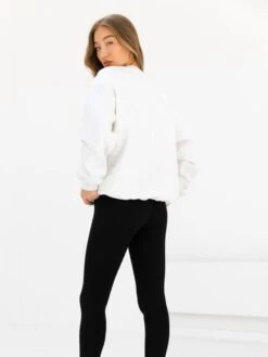 Logo Oversized Jumper - Marl White -BLAKELY CLOTHING SHOP 216IWMARLWHITED 4