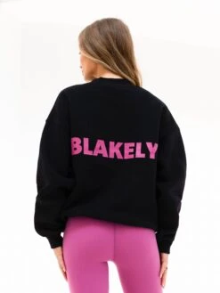 Amelie Oversized Jumper - Black & Pink -BLAKELY CLOTHING SHOP 216PBLACK01D
