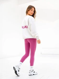 Amelie Oversized Jumper - Marl White & Pink -BLAKELY CLOTHING SHOP 216PMARLWHITE04D