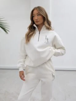 Studio 1/4 Zip Jumper - Ivory -BLAKELY CLOTHING SHOP 218LAIvory04D