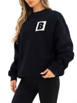 Offset Oversized Jumper - Black -BLAKELY CLOTHING SHOP 219M03D a43f97ce 418b 4965 b4dc b9a55c9c89b6