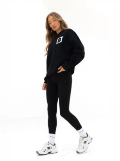 Offset Oversized Jumper - Black -BLAKELY CLOTHING SHOP 219M05D 3b039b4c ee39 4a27 93b0 58eb9e3c27ed